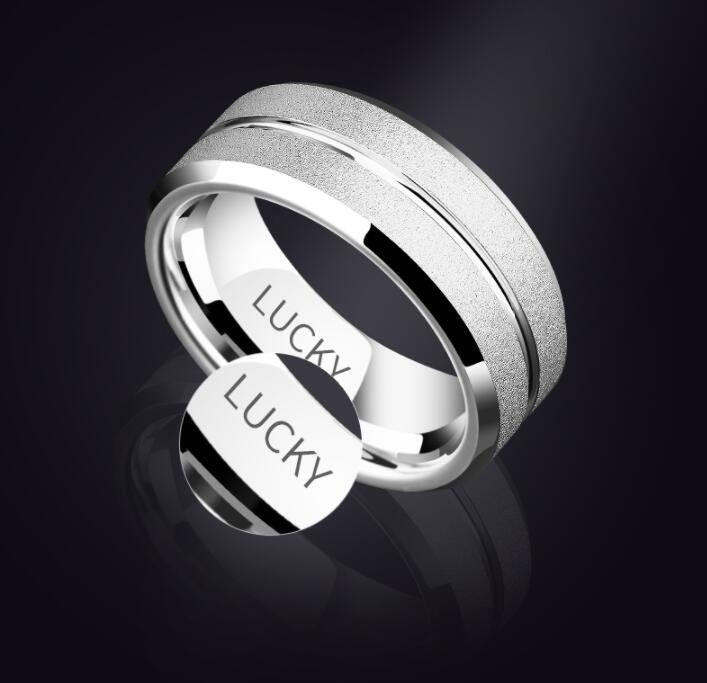 Engravable Gold personalized tungsten gold men's ring