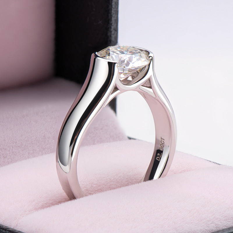 Simple women's ring 2 CT morsonite ring  925 silver  ring