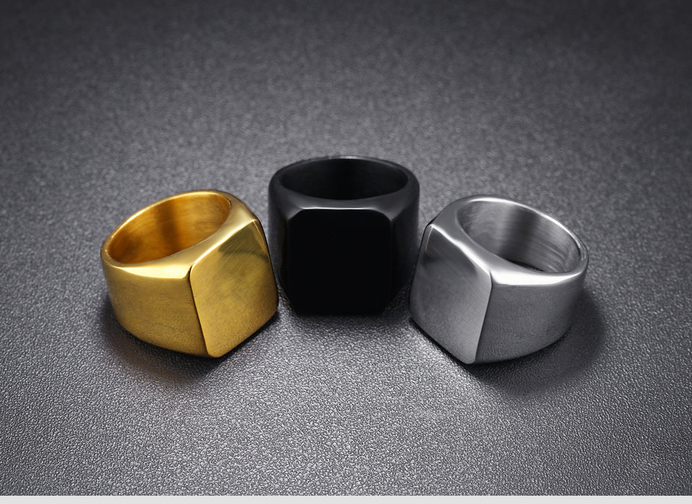 Fashion simple full gloss square domineering , gold business For Men