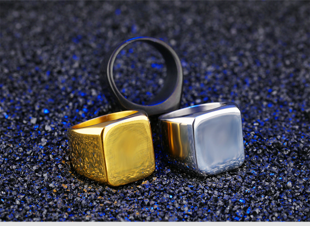 Fashion simple full gloss square domineering , gold business For Men