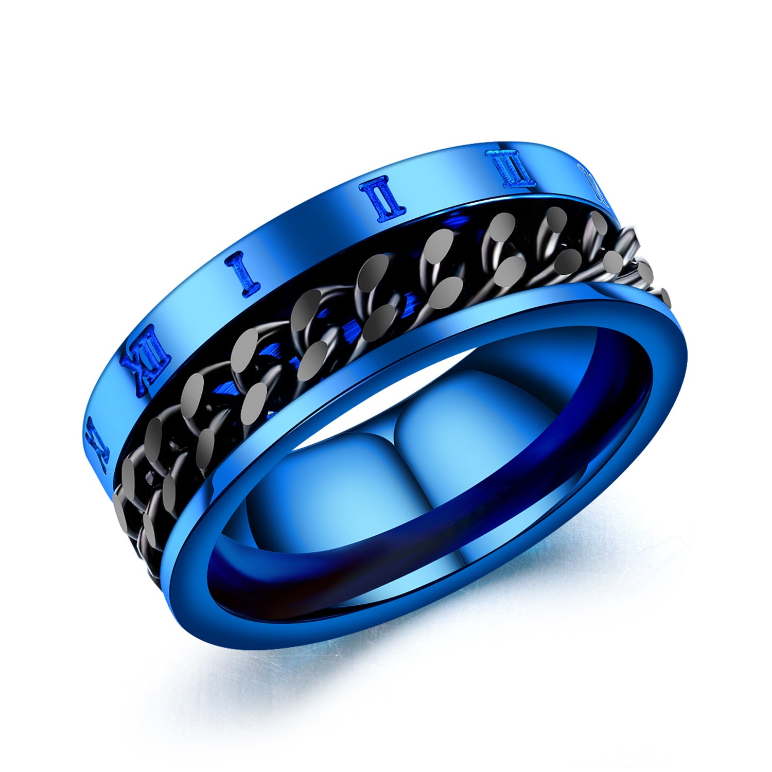 The same tiktok titanium ring, stainless steel chain, Rome digital ring,Gift For men