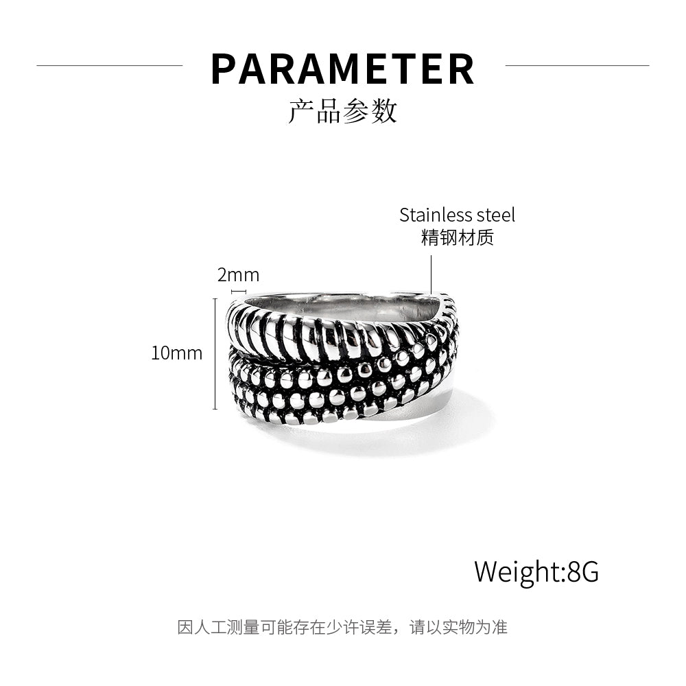 Fashion men's  stainless steel ring, European and American domineering personality street Men' ring