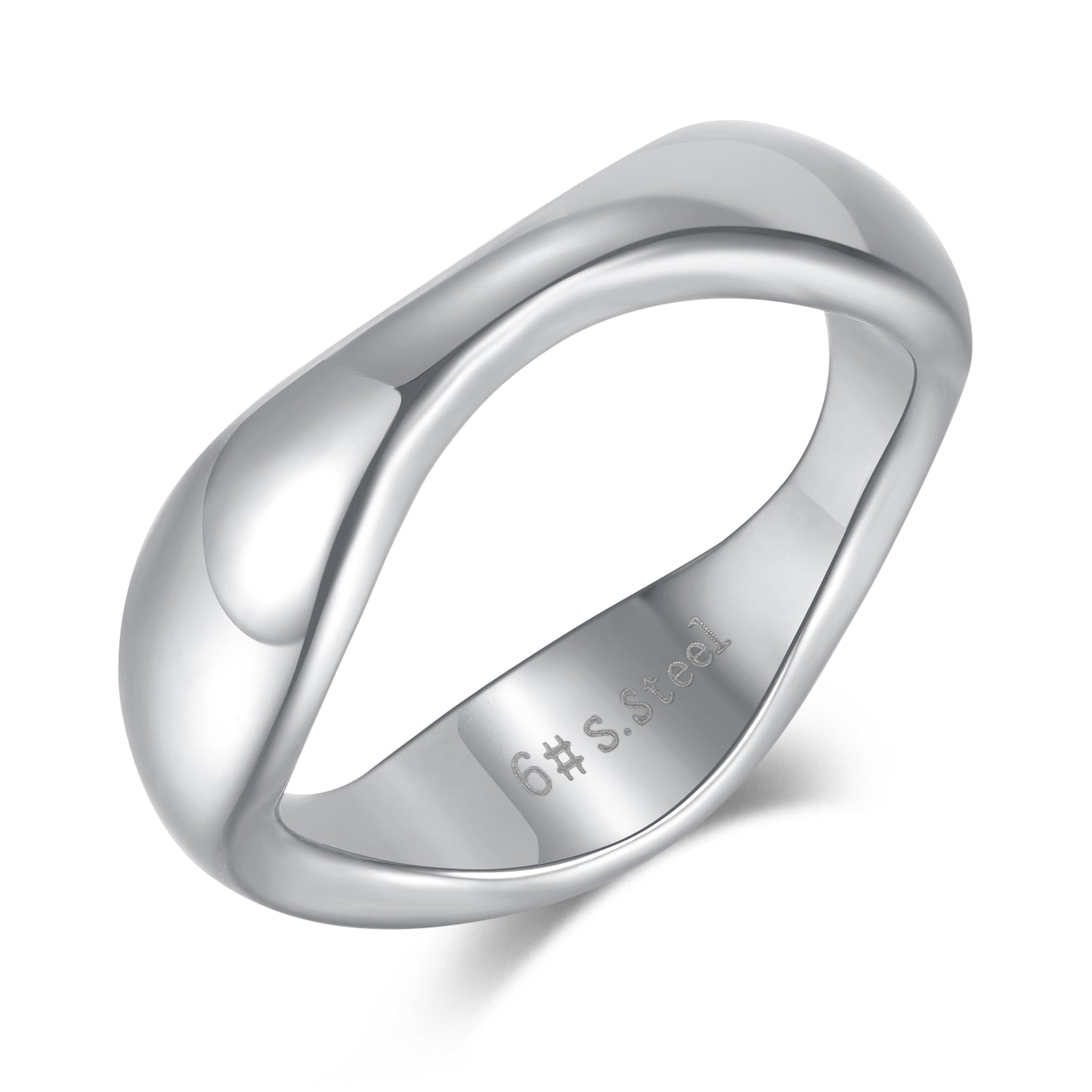 European and American personalized titanium steel ring popular hip hop geometric stainless steel ring