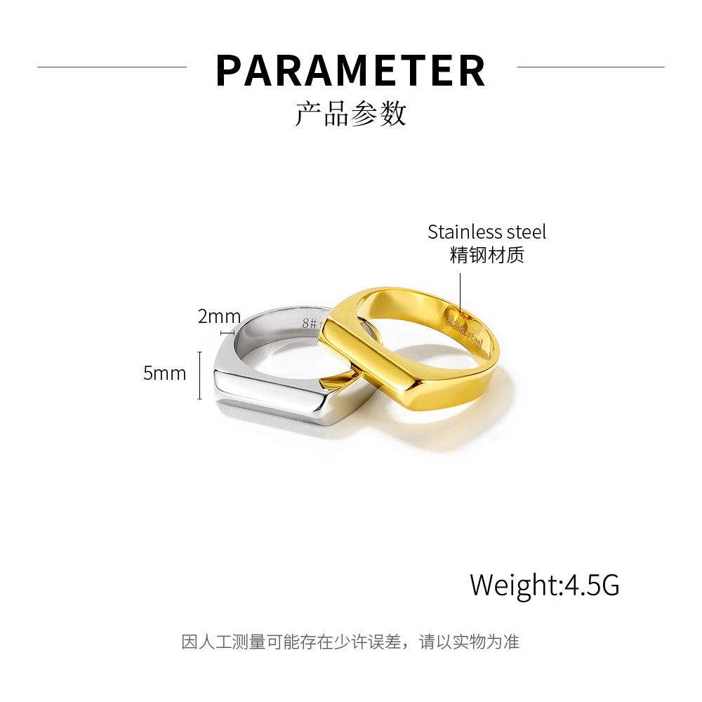 Simple atmosphere ins cool wind index finger ring Street hip hop fashion personalized titanium steel ring