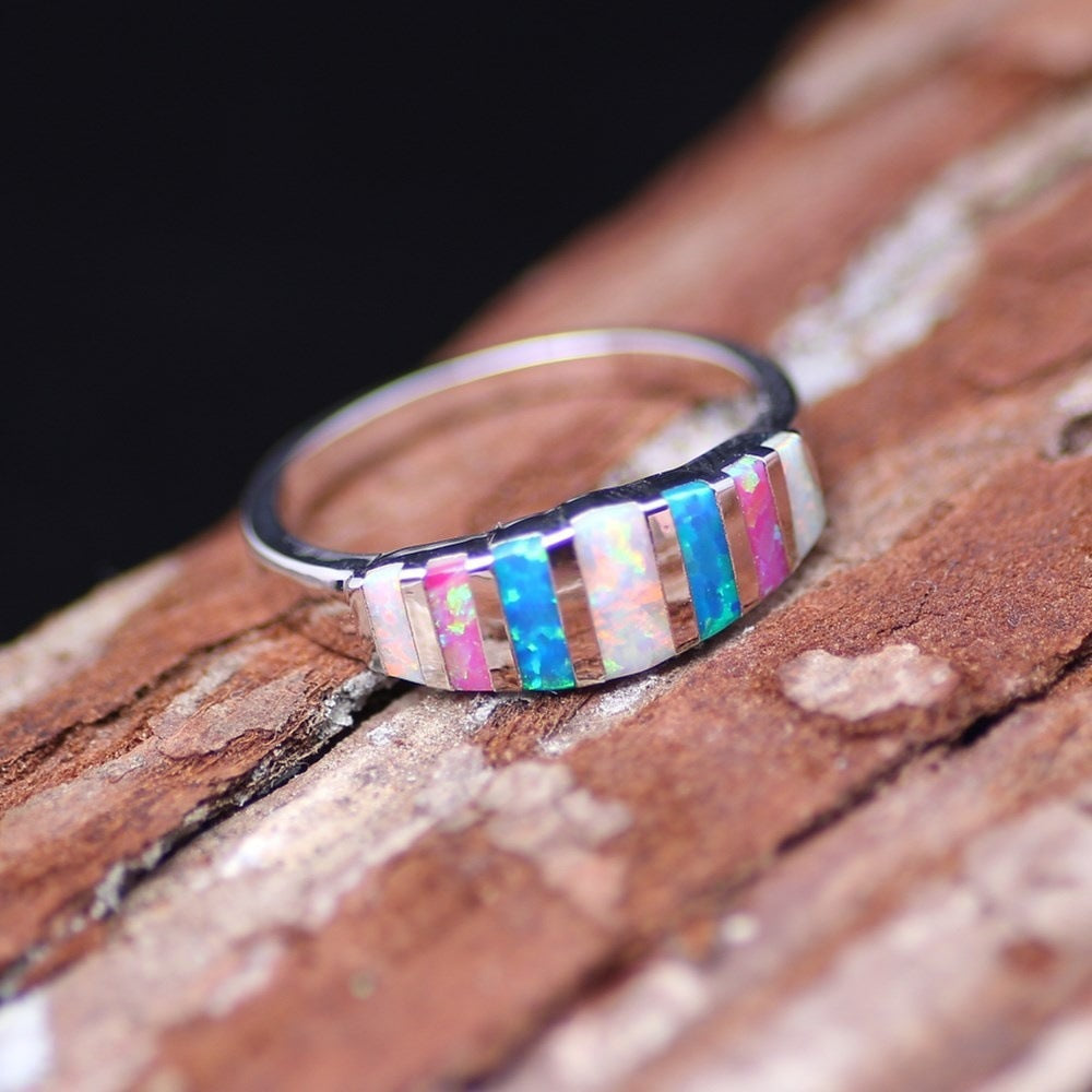 Rainbow Opal ring