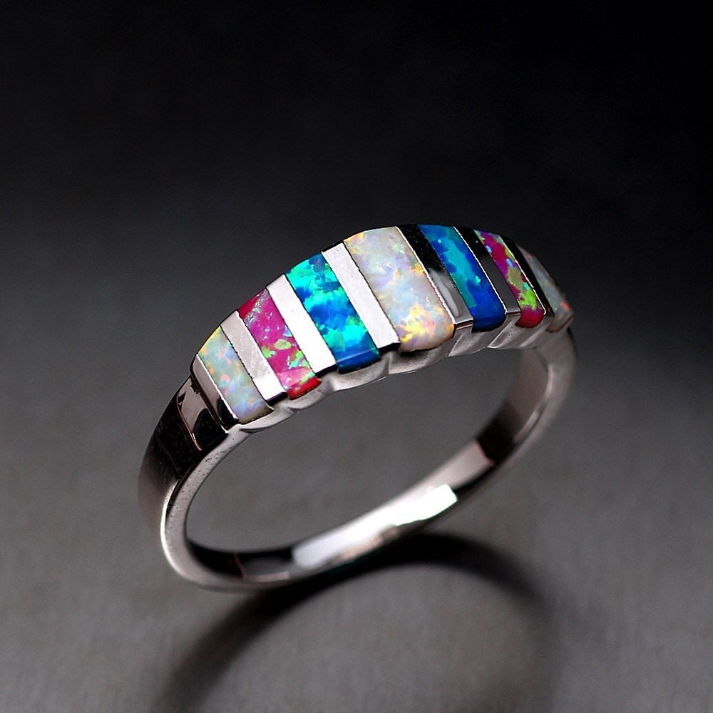 Rainbow Opal ring