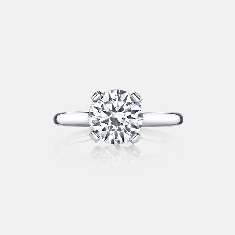 S925 Sterling Silver 1.5 CT Ring temperament versatile round claw set diamond ring ,Promise Ring，Wedding Ring For Women