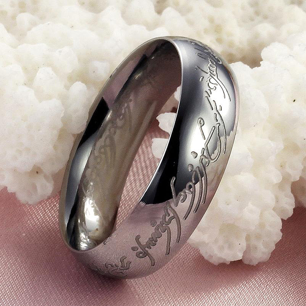 White  personality ring For Men, Titanium Steel Ring